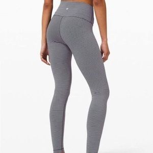 Perfect condition Lululemon Black & White Stripe Leggings